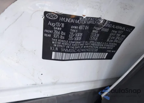 2019 Hyundai Santa Fe Limited from USA, damaged, VIN 5NMS5CAD4KH021238
